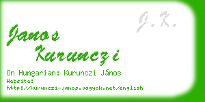 janos kurunczi business card